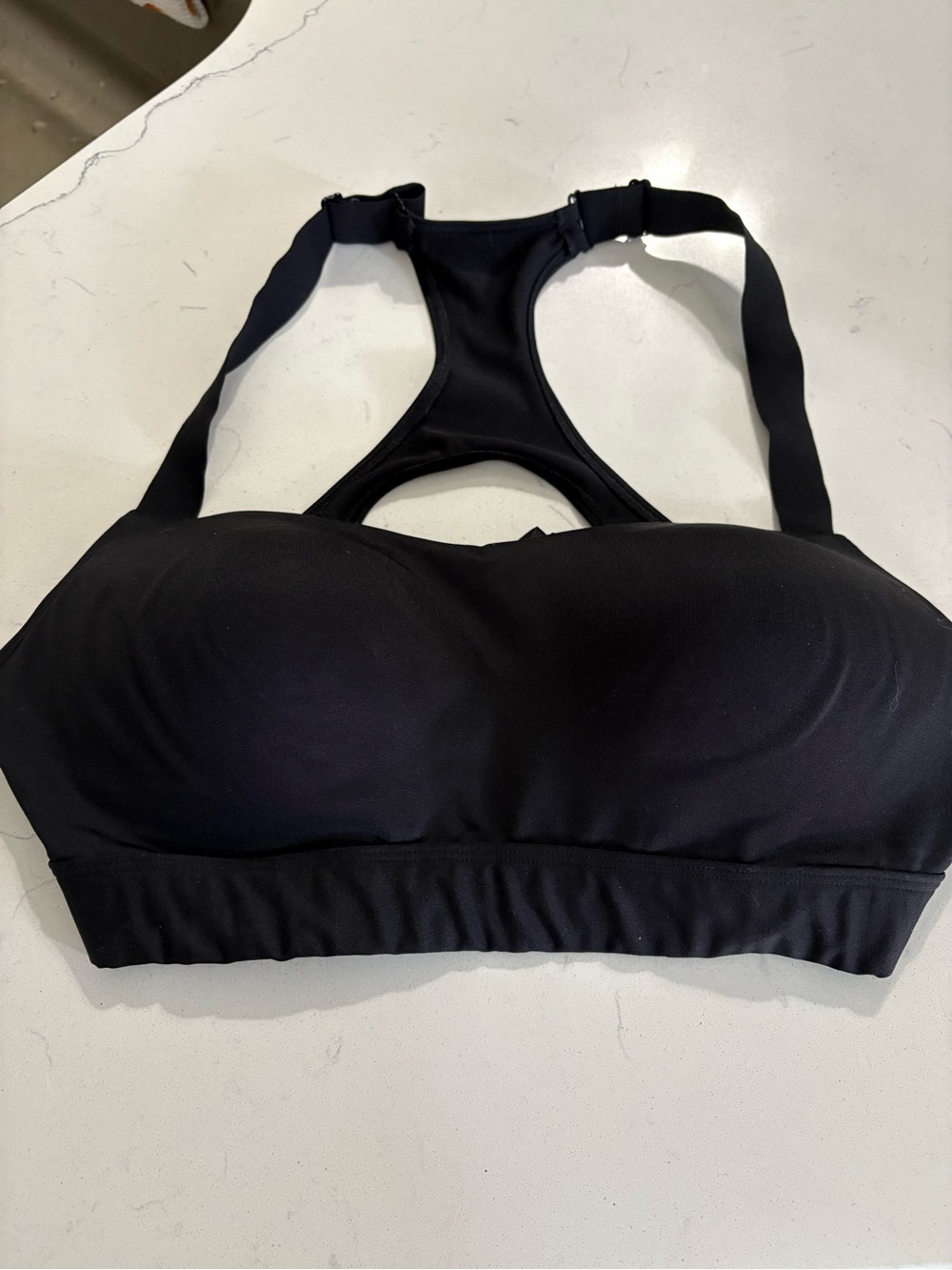 Pink Black Racerback Padded Sports Bra